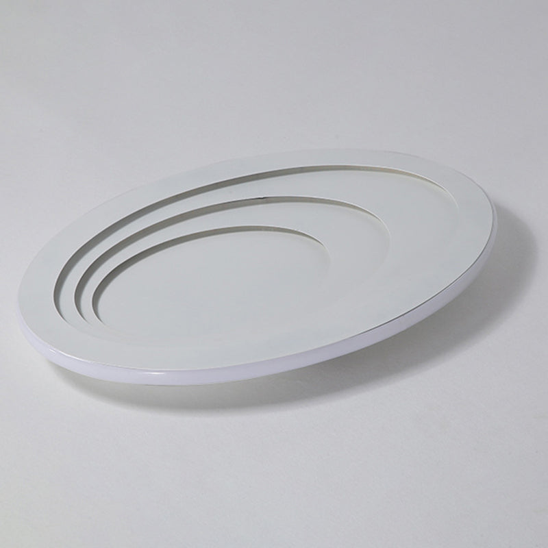 LED Bedroom Flush Mount Ceiling Fixture Modern Style White Flush Mount Fixture with Oval Acrylic Shade