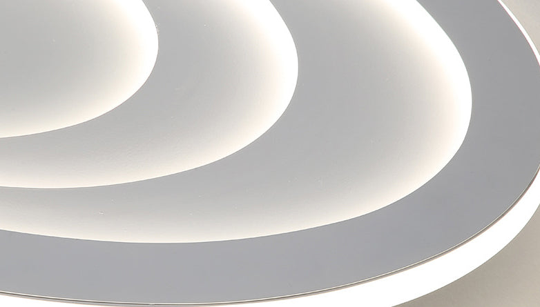 LED Bedroom Flush Mount Ceiling Fixture Modern Style White Flush Mount Fixture with Oval Acrylic Shade