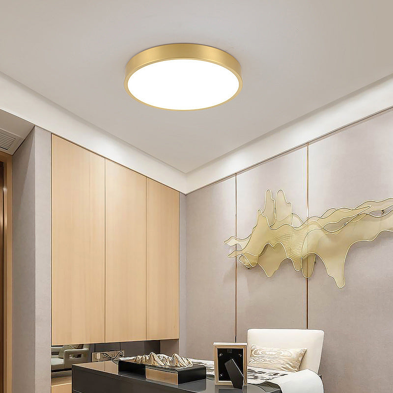 Gouden Ronde Minimalisme LED Plafond Licht Messing Moderne Stijl Woonkamer Verlichting Fixture