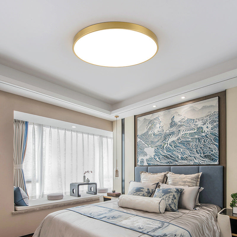 Gouden Ronde Minimalisme LED Plafond Licht Messing Moderne Stijl Woonkamer Verlichting Fixture