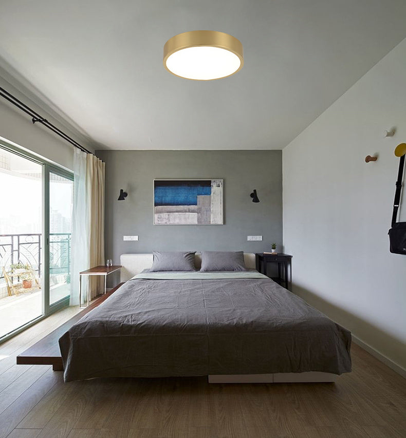 Gouden Ronde Minimalisme LED Plafond Licht Messing Moderne Stijl Woonkamer Verlichting Fixture