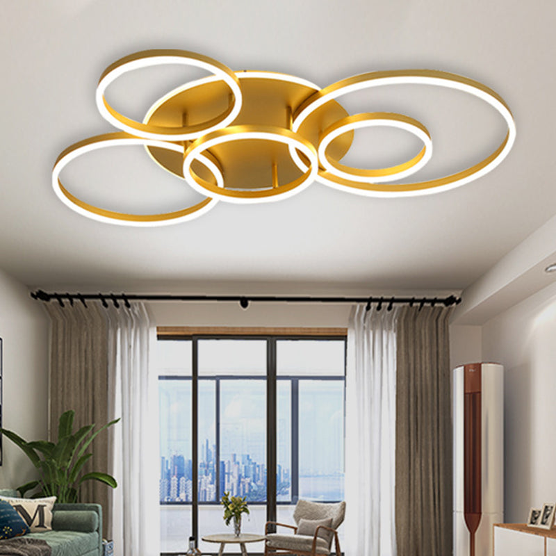 Kruisende cirkels Multi-Lights LED-plafondlamp Moderne stijl Eenvoud Inbouwverlichtingsarmatuur voor woonkamer