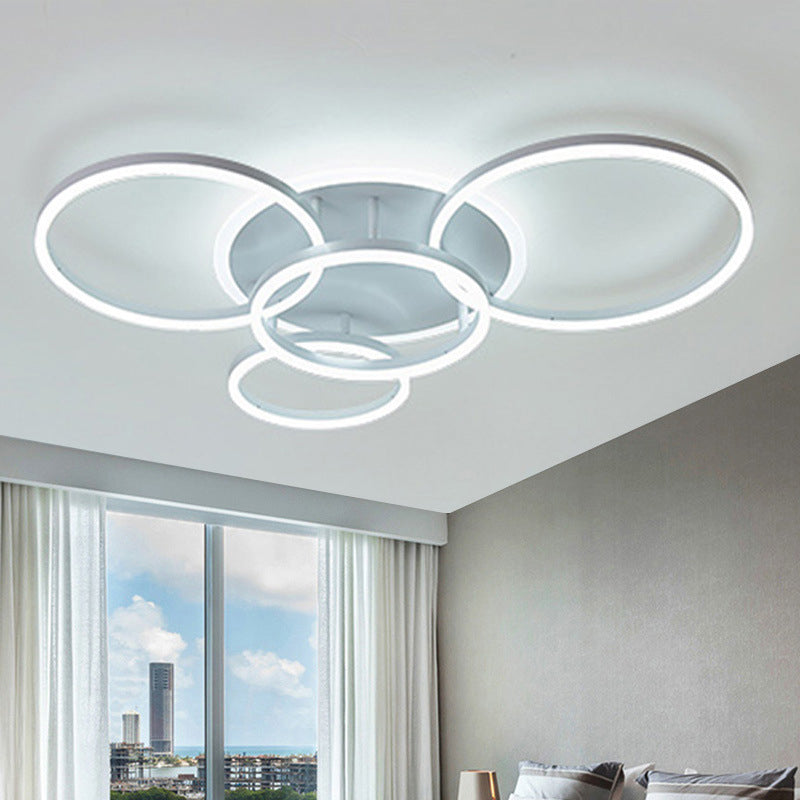 Kruisende cirkels Multi-Lights LED-plafondlamp Moderne stijl Eenvoud Inbouwverlichtingsarmatuur voor woonkamer