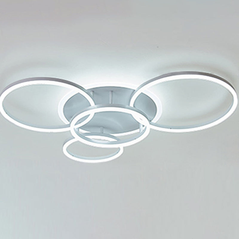 Kruisende cirkels Multi-Lights LED-plafondlamp Moderne stijl Eenvoud Inbouwverlichtingsarmatuur voor woonkamer