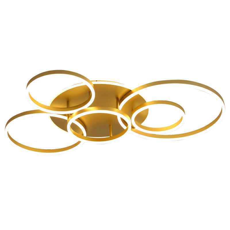 Intersecting Circles Multi-Lights LED Ceiling Light Modern Style Simplicity Flush-mount Lighting Fixture for Living Room