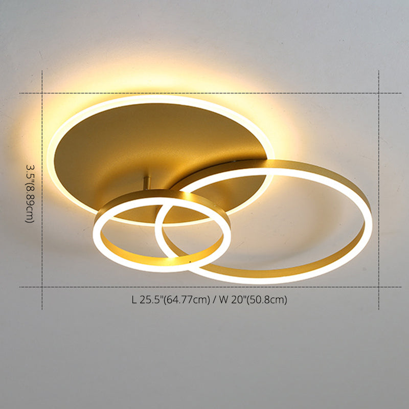 Kruisende cirkels Multi-Lights LED-plafondlamp Moderne stijl Eenvoud Inbouwverlichtingsarmatuur voor woonkamer