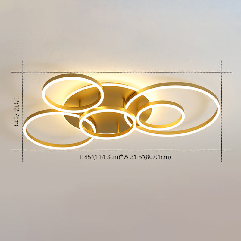 Kruisende cirkels Multi-Lights LED-plafondlamp Moderne stijl Eenvoud Inbouwverlichtingsarmatuur voor woonkamer