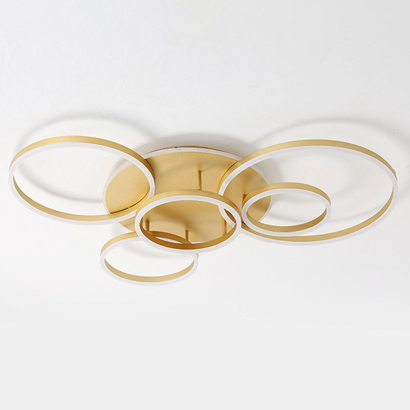 Kruisende cirkels Multi-Lights LED-plafondlamp Moderne stijl Eenvoud Inbouwverlichtingsarmatuur voor woonkamer
