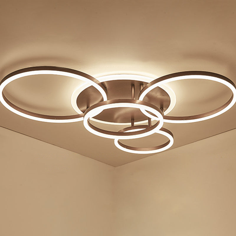 Kruisende cirkels Multi-Lights LED-plafondlamp Moderne stijl Eenvoud Inbouwverlichtingsarmatuur voor woonkamer