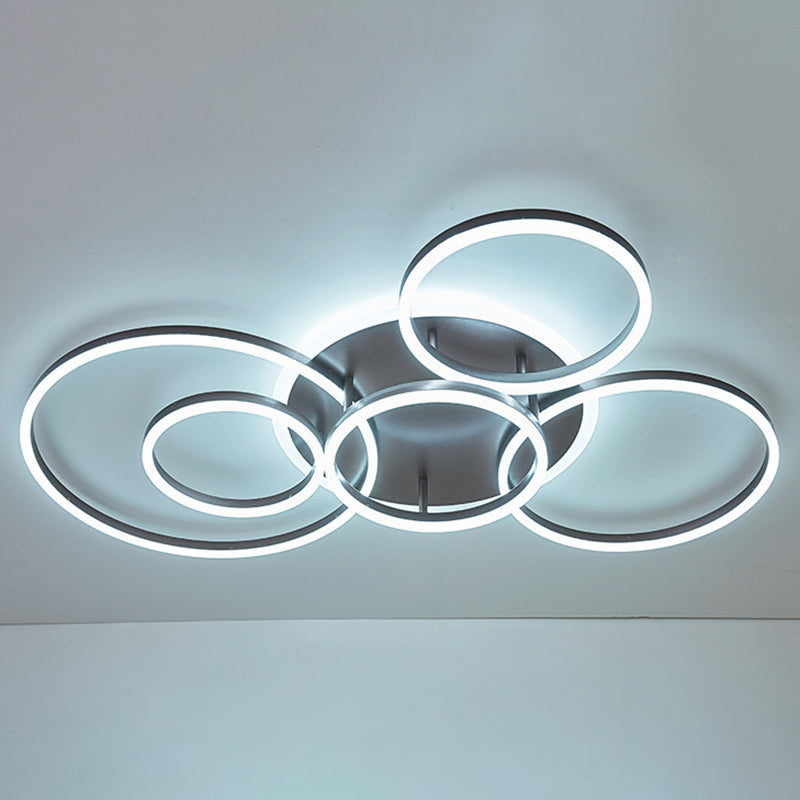 Kruisende cirkels Multi-Lights LED-plafondlamp Moderne stijl Eenvoud Inbouwverlichtingsarmatuur voor woonkamer
