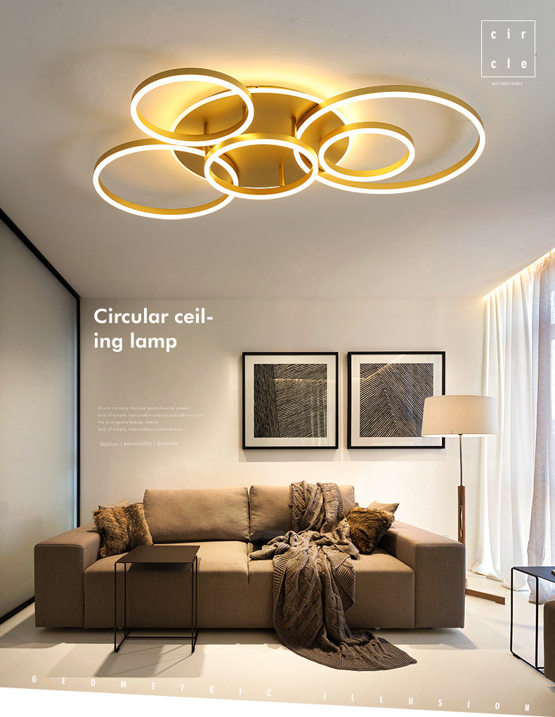 Kruisende cirkels Multi-Lights LED-plafondlamp Moderne stijl Eenvoud Inbouwverlichtingsarmatuur voor woonkamer