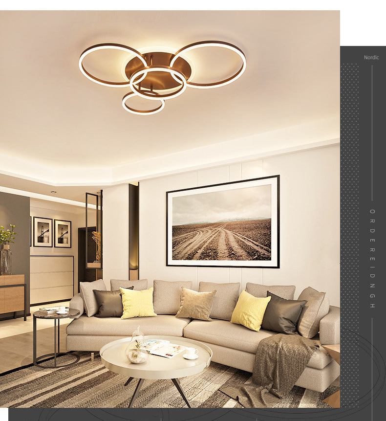 Kruisende cirkels Multi-Lights LED-plafondlamp Moderne stijl Eenvoud Inbouwverlichtingsarmatuur voor woonkamer