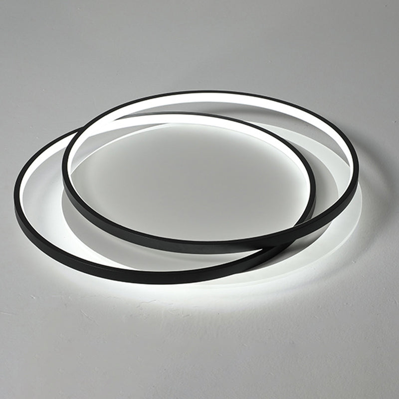 Round Semi Flush Mount Light Modern Minimalist Metal LED Ceiling Flush Mount for Hallway