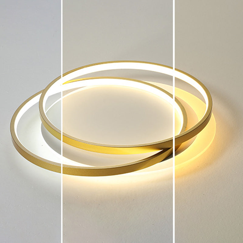 Round Semi Flush Mount Light Modern Minimalist Metal LED Ceiling Flush Mount for Hallway