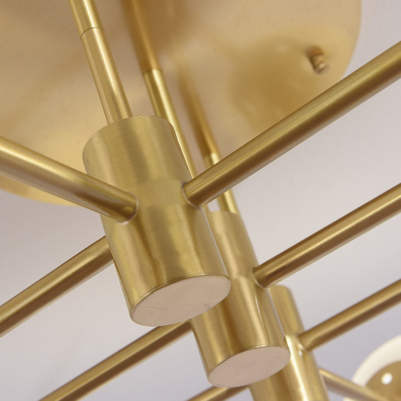 Glass Bubble Semi Mount Lighting Minimalist Style Semi Flush Ceiling Light in Gold