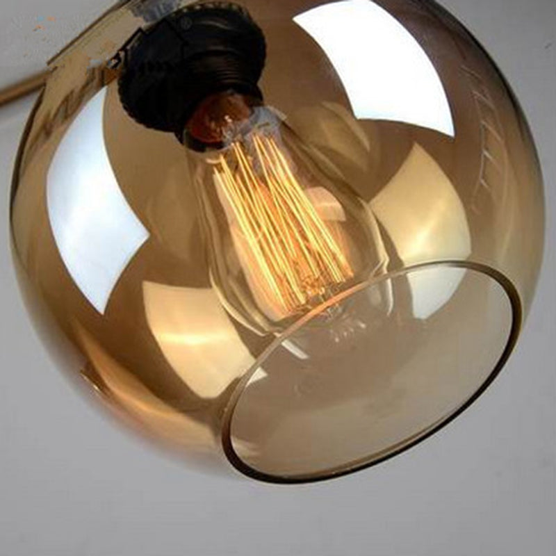 Amber 1 licht bolvormig glazen hanglamp industrieel eenvoudig touw restaurant hangende lamp