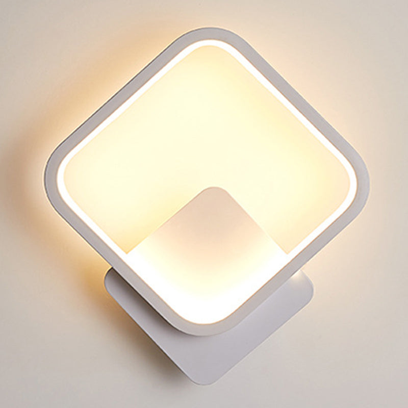 Aluminum Alloy Minimalism Style LED Wall Sconce 11.8" H Square Rounded Corners Mini Bedside Lights