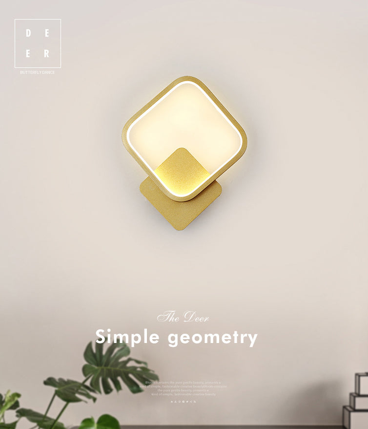 Aluminum Alloy Minimalism Style LED Wall Sconce 11.8" H Square Rounded Corners Mini Bedside Lights