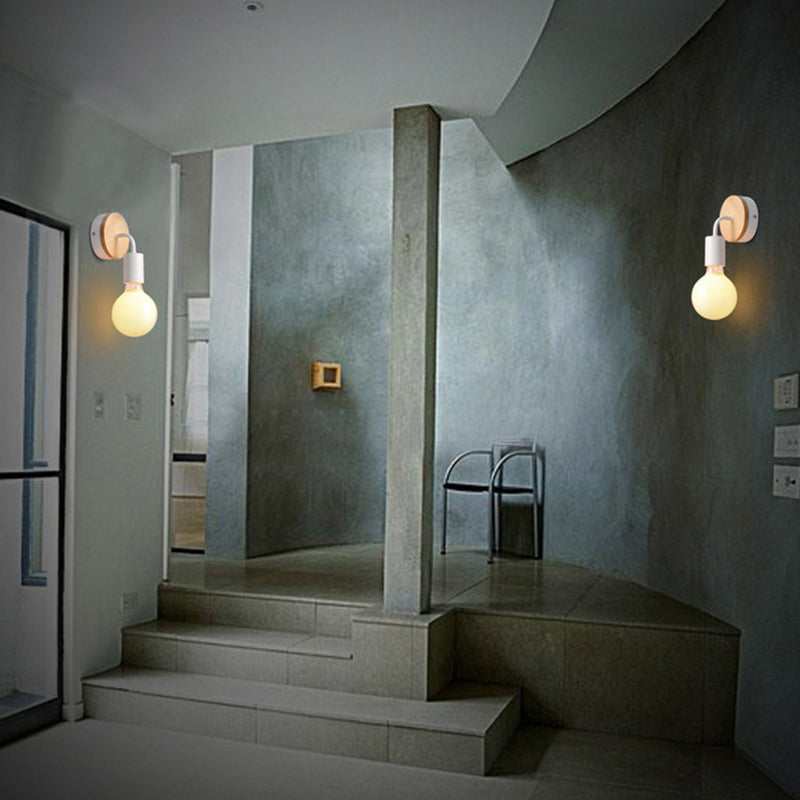 Moderne nackte Zwiebelwandhalterung Holzwandmontage Beleuchtung für Badezimmer