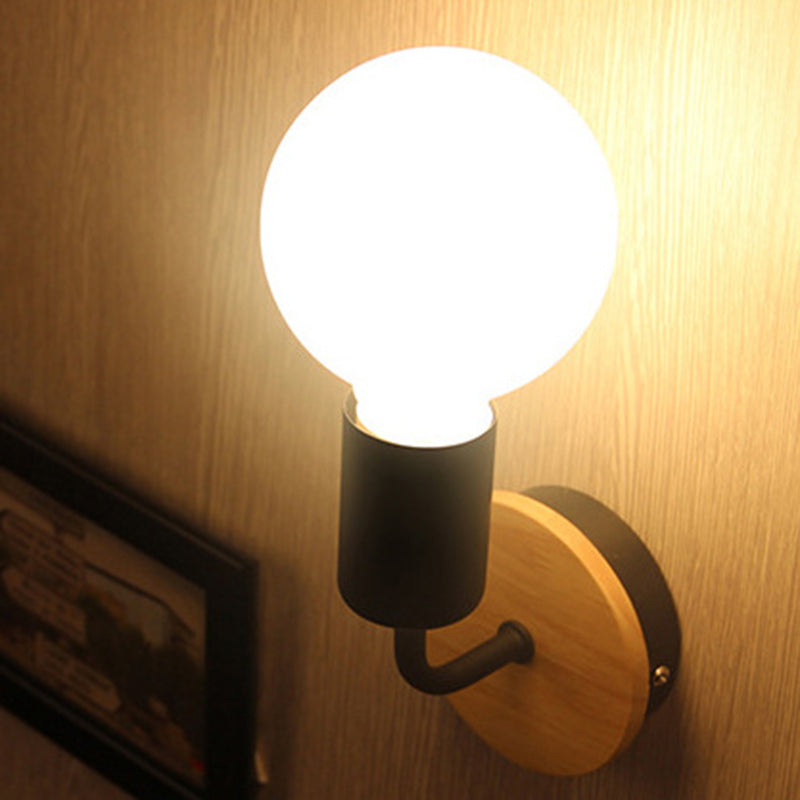 Moderne nackte Zwiebelwandhalterung Holzwandmontage Beleuchtung für Badezimmer