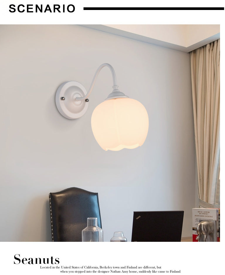 Gooseneck Wall Light Sconce Industrial Style Glass 1 Light Sconces