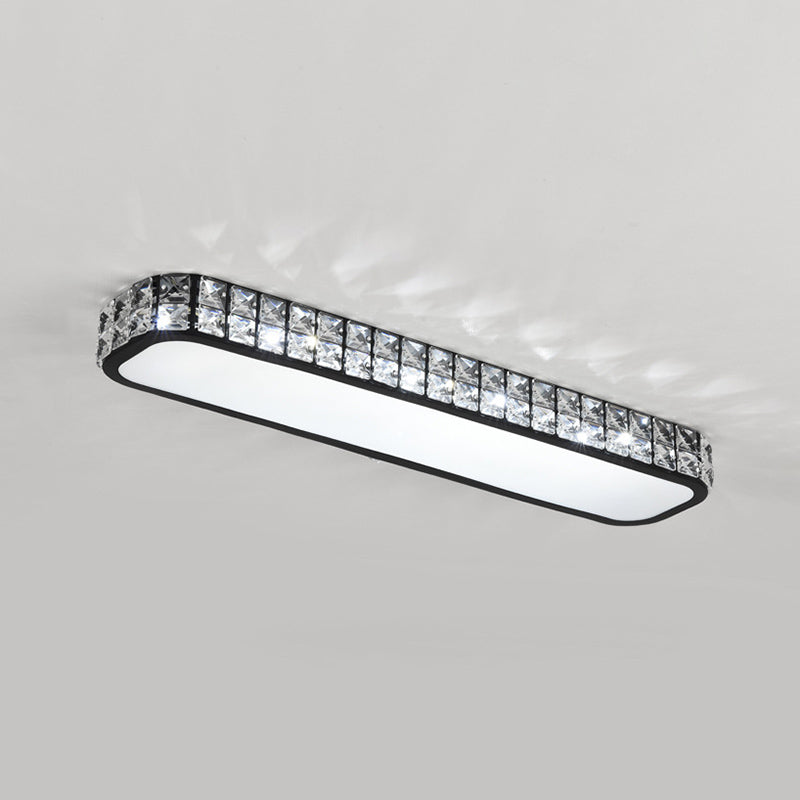Lampe encastrée oblongue en cristal simplicité LED luminaire de plafond pour couloir
