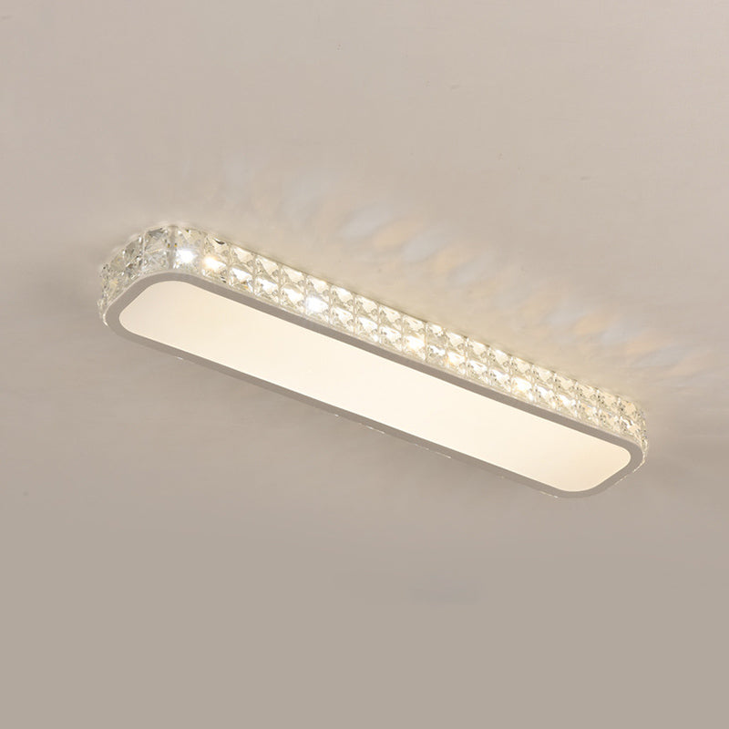 Lampe encastrée oblongue en cristal simplicité LED luminaire de plafond pour couloir