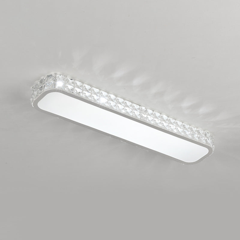 Lampe encastrée oblongue en cristal simplicité LED luminaire de plafond pour couloir