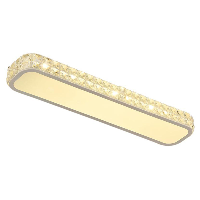 Lampe encastrée oblongue en cristal simplicité LED luminaire de plafond pour couloir
