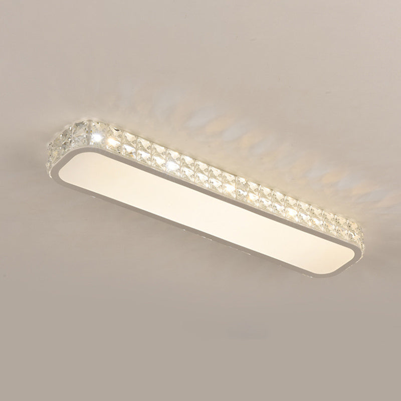 Lampe encastrée oblongue en cristal simplicité LED luminaire de plafond pour couloir