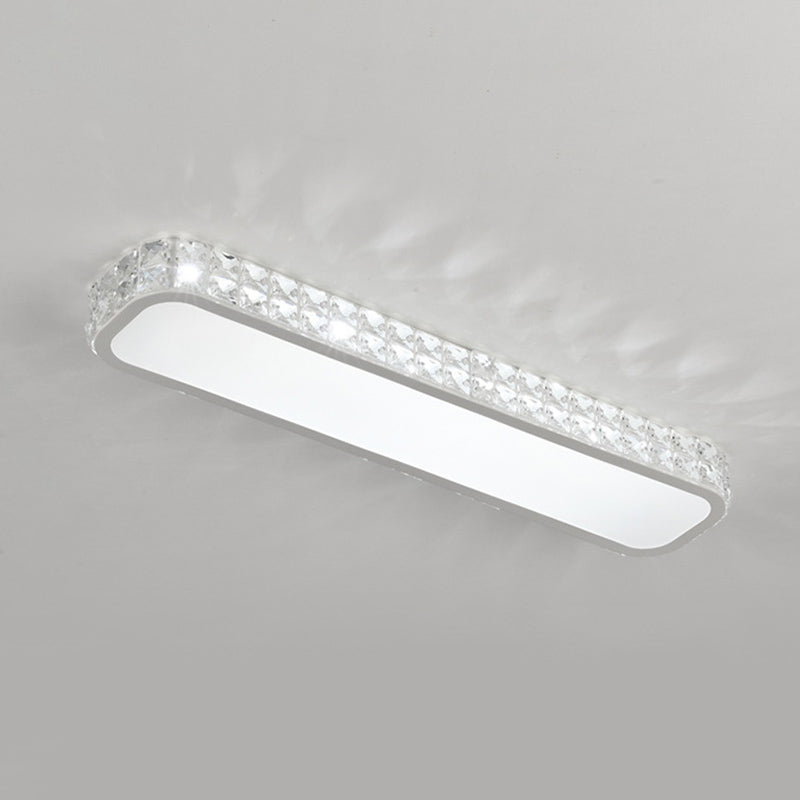 Lampe encastrée oblongue en cristal simplicité LED luminaire de plafond pour couloir