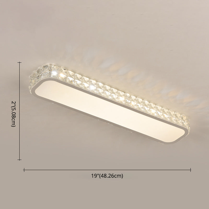 Lampe encastrée oblongue en cristal simplicité LED luminaire de plafond pour couloir