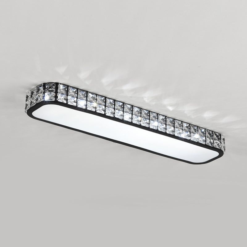 Lampe encastrée oblongue en cristal simplicité LED luminaire de plafond pour couloir