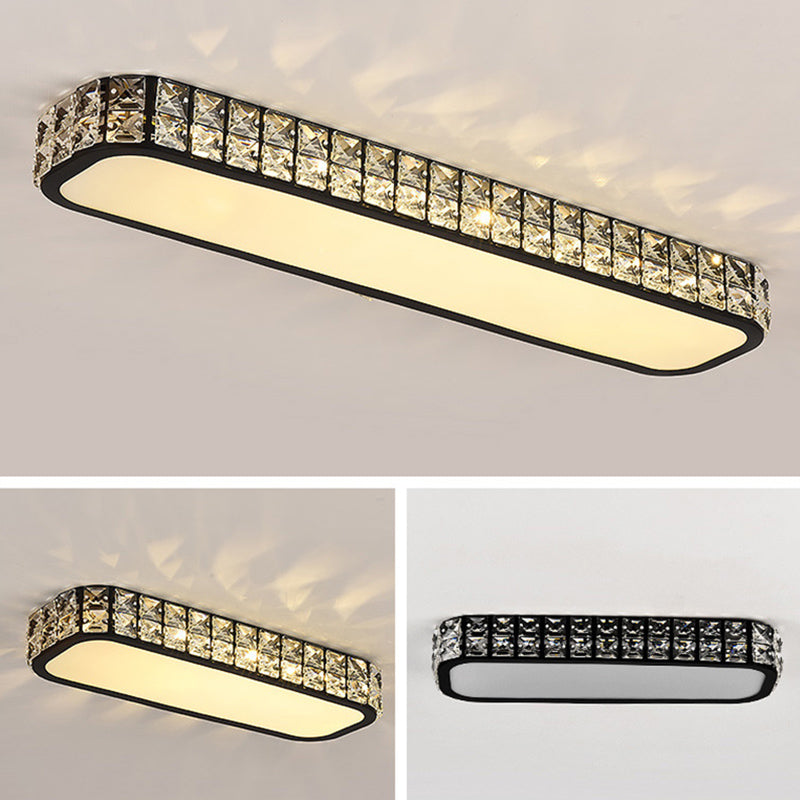 Lámpara empotrada oblonga de cristal, lámpara empotrada en el techo LED sencilla para pasillo