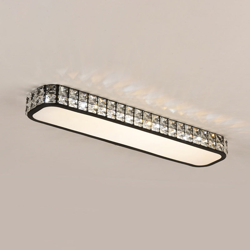 Lampe encastrée oblongue en cristal simplicité LED luminaire de plafond pour couloir
