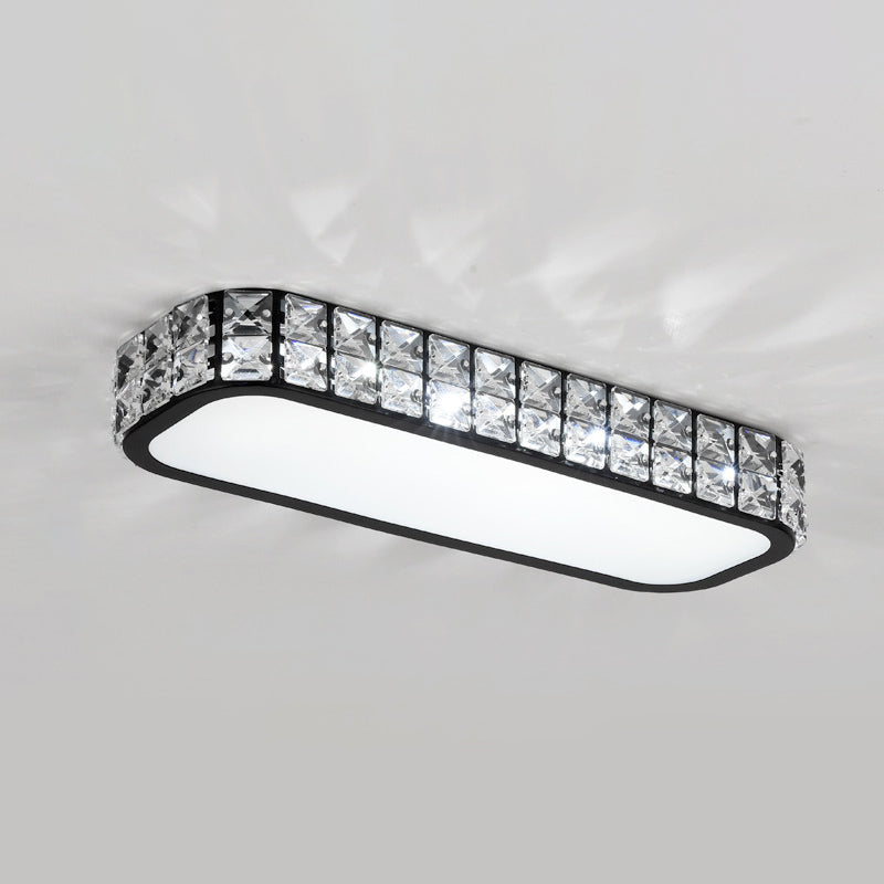 Lampe encastrée oblongue en cristal simplicité LED luminaire de plafond pour couloir