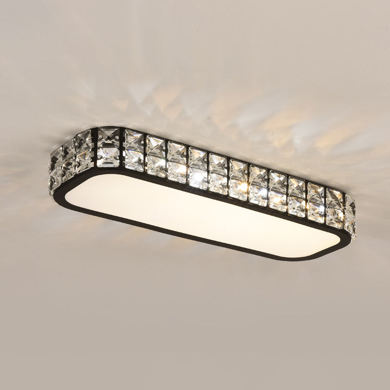 Lampe encastrée oblongue en cristal simplicité LED luminaire de plafond pour couloir