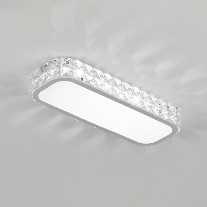 Lampe encastrée oblongue en cristal simplicité LED luminaire de plafond pour couloir