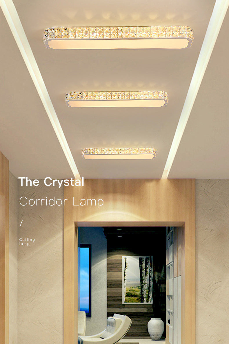 Lámpara empotrada oblonga de cristal, lámpara empotrada en el techo LED sencilla para pasillo