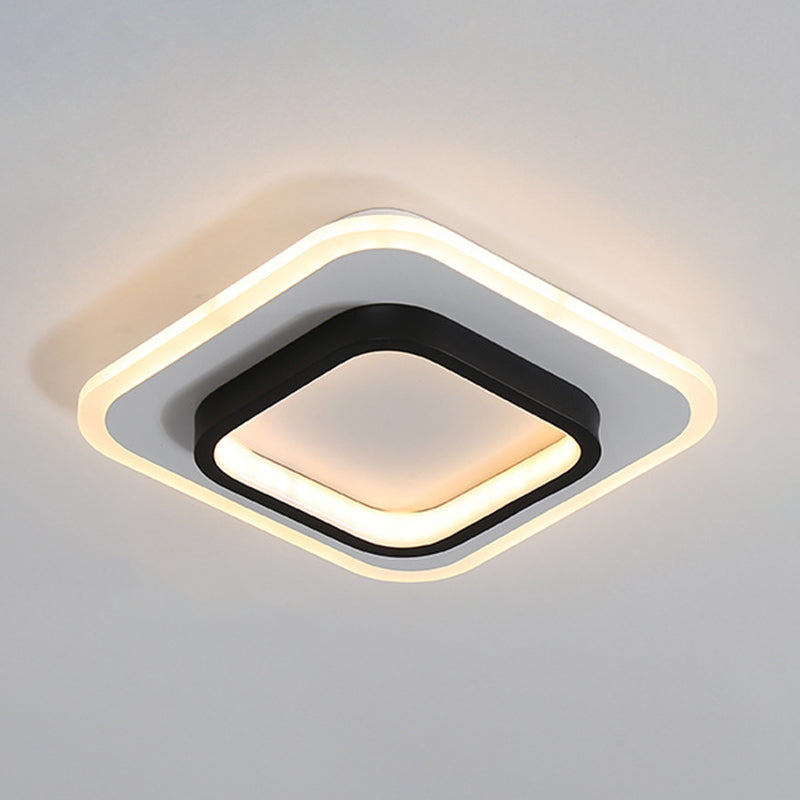 Lámpara de techo de montaje empotrado de estilo nórdico, iluminación LED de montaje empotrado con forma geométrica para dormitorio