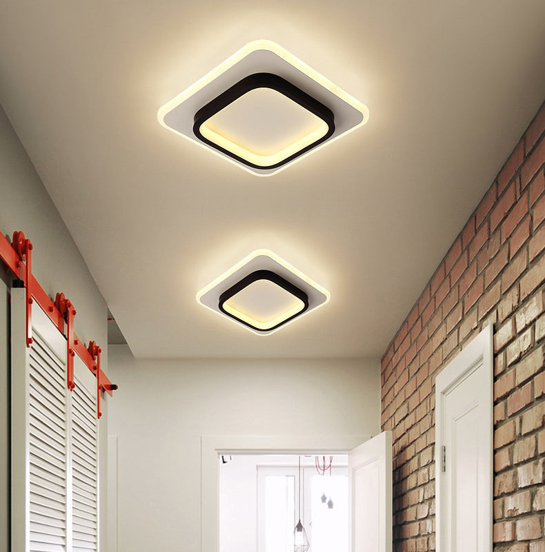 Lámpara de techo de montaje empotrado de estilo nórdico, iluminación LED de montaje empotrado con forma geométrica para dormitorio