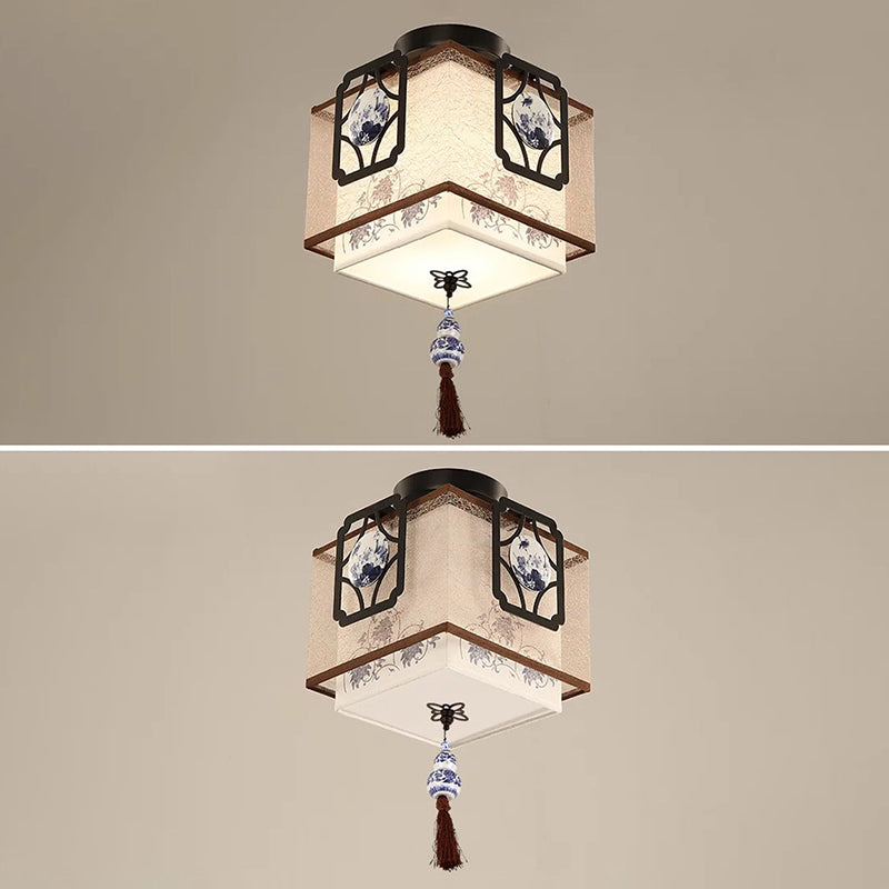 Plafond carré blanc Aménagement monté sur le plafond de style moderne.