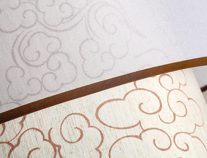 Geometric Living Room Flush Mount Ceiling Light Fixture Fabric Modern Flush Mount Lamp in White