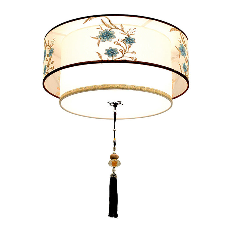 Geometrische Stof Spoelen Mount Licht Armatuur Modern Wit Flush Plafond Licht Profiel