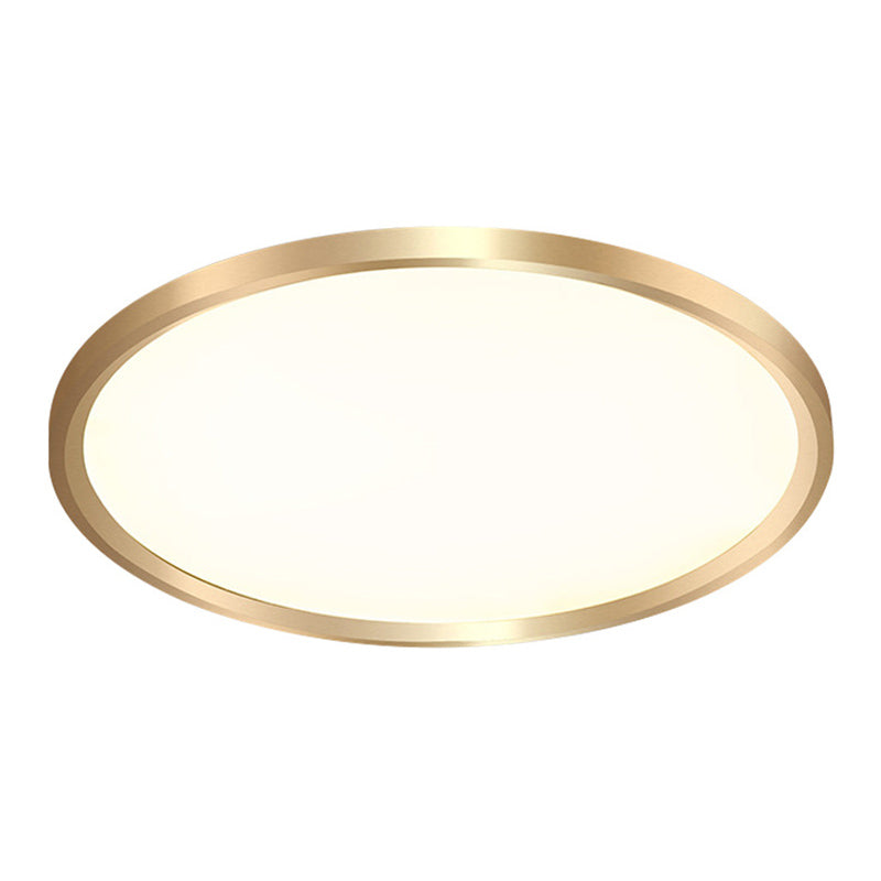LED Bedroom Flush Ceiling Light Fixture Modern Gold Flush Ceiling Light with Circle Metal Shade