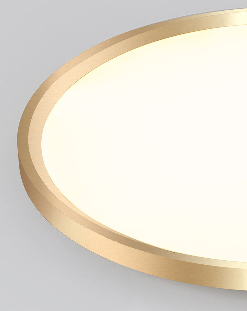 LED Bedroom Flush Ceiling Light Fixture Modern Gold Flush Ceiling Light with Circle Metal Shade