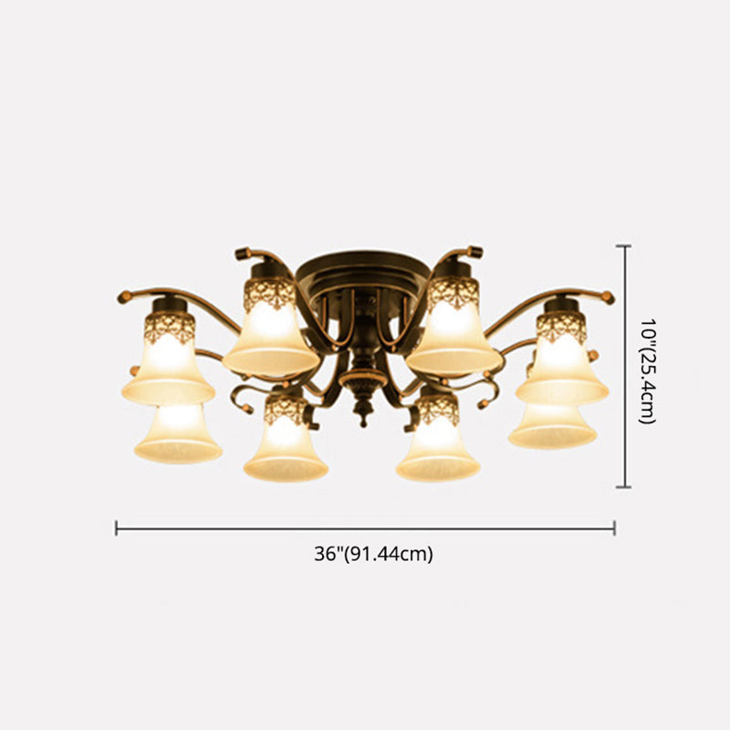 Gloire du matin rétro à chasse d'eau du mont Chandelier en verre givré semi-luxuelle en noir