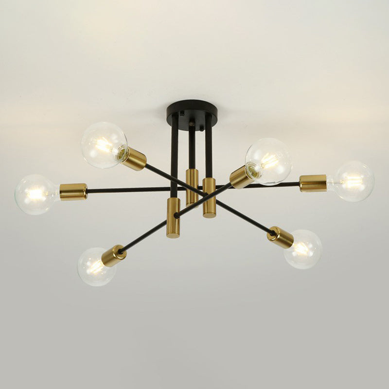 Zwart metalen hangende kroonluchter licht modern glazen schaduw plafond kroonluchter voor woonkamer