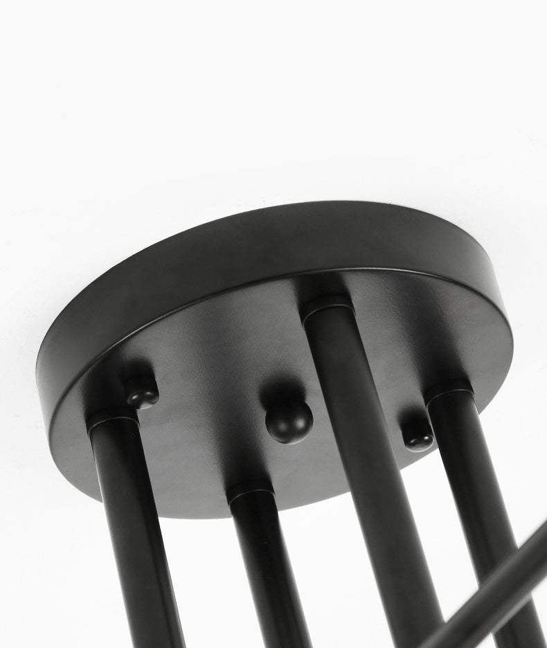 Zwart metalen hangende kroonluchter licht modern glazen schaduw plafond kroonluchter voor woonkamer