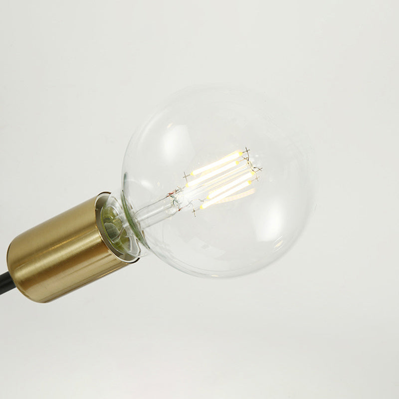 Zwart metalen hangende kroonluchter licht modern glazen schaduw plafond kroonluchter voor woonkamer